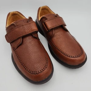 Dr. Zapatos cómodos para hombre talla 11M Scott 9020 de cuero marrón con cierre de gancho y bucle - Imagen 1 de 21