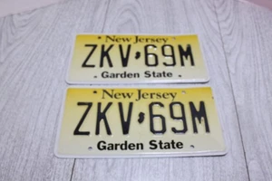 Set of Expired New Jersey License Plate ZKV-69M - Picture 1 of 2