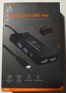 j5create JVA01 Video Capture USB Hub Device 4K HDMI Output New - Picture 1 of 2