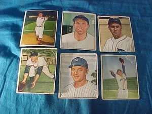 6-1950 Bowman Original Baseball Karten # 75-133-179-198-215-244 Papier auf Rückseite - Bild 1 von 2
