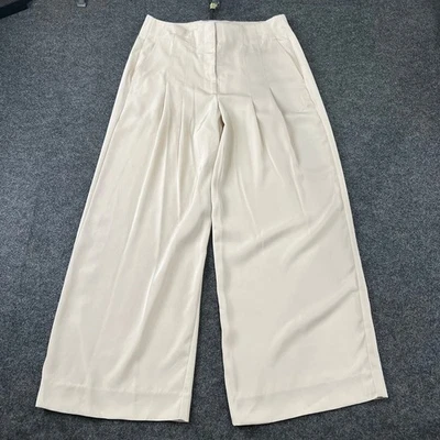 BANANA REPUBLIC Ultra High-Rise Wide-Leg Pants Women's Size 14 Oyster  - Image 1 of 4