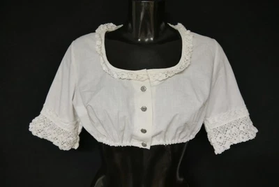 Gr.40 Dirndlbluse weiß Bluse für Dirndl Diolen Baumwollmischung Spitze B11234 - Bild 1 von 4