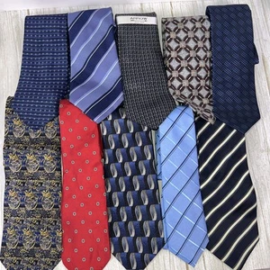 Lote de 10 corbatas de seda para hombre - vintage y nuevas - ver detalles e fotos para marcas - Imagen 1 de 24