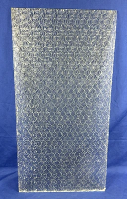 C.1920 Chicken Wire Glass WINDOW PANE w/ Pressed Florentine Privacy Side - Image 1 of 4