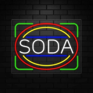 LED Flex Soda Leuchtreklame für Fenster | 24" B x 31" H x 1" T - Bild 1 von 5