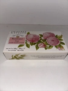 Crabtree & Evelyn Rosewater Soap With Cold Cream Set of 3 Vintage Discontinued - Picture 1 of 7
