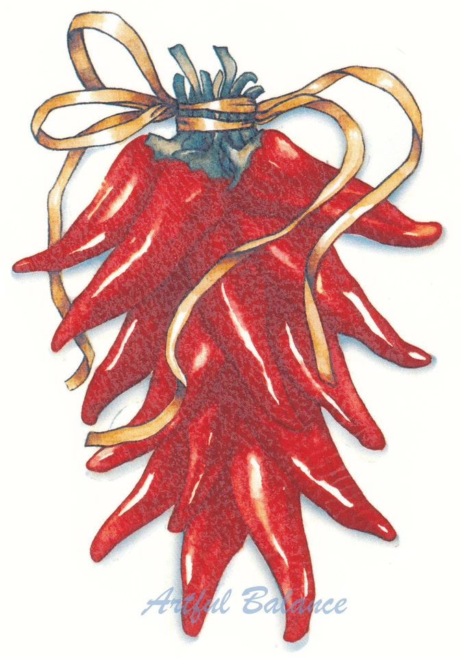 Calcomanías de cerámica pimiento rojo chile vegetal Foto 1 de 1