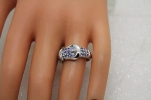 Anillo EPIFANÍA QVC PLATA ESTERLINA 925 HEBILLA TANZANITA talla 8 - Imagen 1 de 17