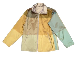 Mycra Pac Now Reversible Rain Jacket Women's M Neutral Colorblock Folded Hood - Picture 1 of 10