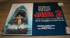 ROLLED 1978 JAWS 2 45 x 58 LARGE MOVIE POSTER GGA PAINTED GREAT WHITE SHARK 