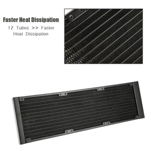 360mm Aluminum G1/4 12 Tubes Radiator Heat sink Heatsink For PC Water Cooling SG - Photo 1/9