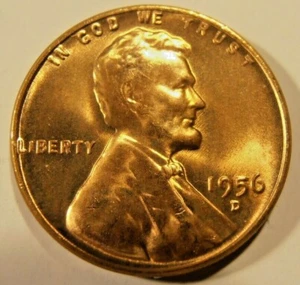 1956 D LINCOLN CENT, BU coin from a nice roll - Picture 1 of 7
