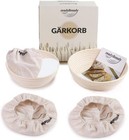 2 Stück Rattan Gärkorb Gärkörbchen ø 22 und ø 25 cm im all inklusive SET NEU OVP