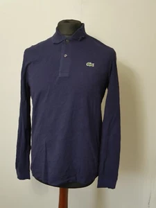 LACOSTE Herren Langarm Poloshirt Gr. 4 M dunkelblau Baumwolle klassisch (T440) - Bild 1 von 8