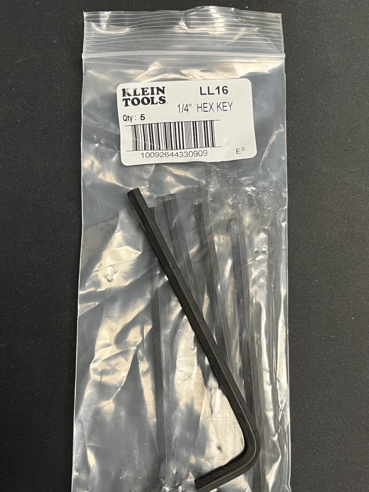 Klein Tools LL16 1/4” Hex Wrench, USA, 5 Pack - Image 1 of 1