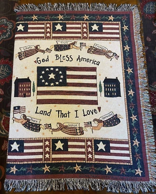 Tapiz Debbie Strain Americana para colgar en la pared bandera ángeles estrellas Foto 1 de 4