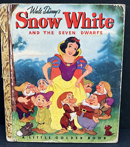 Lot of 7 vintage Disney Little Golden Book titles Snow White, Bambi, Pinocchio