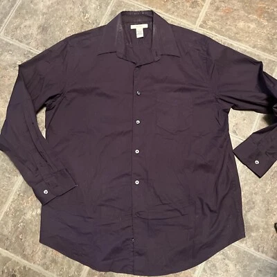 Men’s Merona Target Long Sleeve Dress Shirt Deep Purple Grape Size Large - Image 1 of 3