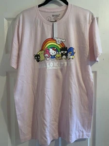 HELLO KITTY and Friends Men’s Size Large 42/44 T-Shirt Short Sleeve • Pink* NWT - Picture 1 of 23