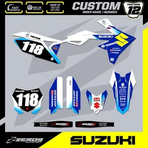 CALCOMANÍA SUZUKI MOTOCROSS GRAPHICS PERSONALIZADA MX GRÁFICOS RM RMZ ELEMENTO AZUL/WHI - Imagen 1 de 7