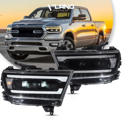 VLAND FULL LED DRL Projector Headlights For 2019 2020-2023 RAM 1500 W/Sequential - Image 1 of 4