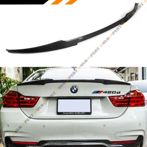 FITS 2014-2020 BMW 428i 435i 440i CARBON FIBER TRUNK SPOILER WING- M4 LOOK STYLE - Picture 1 of 3