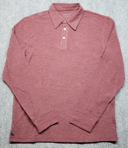 UNTUCKit Dao Polo Shirt Mens M Maroon Red Long Sleeve Cotton Blend New - Picture 1 of 10