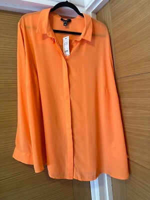New Look Curves Peachy Orange Lightweight and Longline Blouse Size 26 BNWT - Image 1 of 4