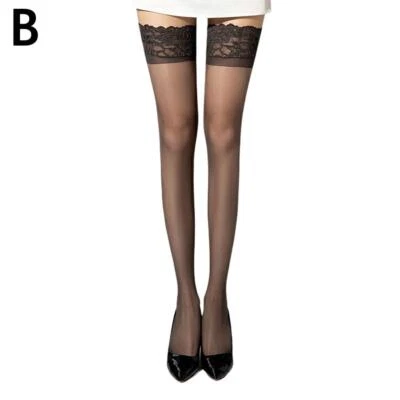 Medias ultrafinas de nailon inelástico puro sexy seda retro muslo medias|us~ Foto 1 de 4