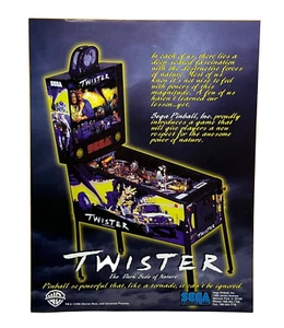 Sega Twister Pinball Flyer Original 90s Promo Game Art Vintage Storm Movie - Bild 1 von 11
