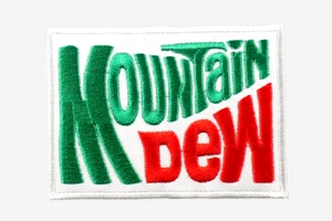MOUNTAIN DEW EMBROIDERED PATCH IRON/SEW ON 3-3/4" x 2-3/4" BOTTLE CAN SOFT DRINK - Imagen 1 de 2