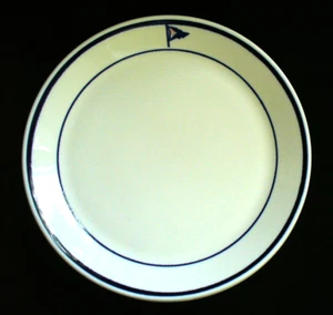 4~Vintage~SYRACUSE~Restaurant Ware~NAUTICAL~Blue Flag~10.5"~DINNER PLATES~USA~EC - Picture 1 of 11