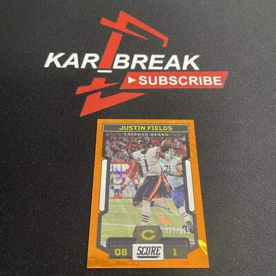 2023 Panini Score #99 Justin Fields Orange Lava Chicago Bears Color Match /565🔥 - Image 1 of 3