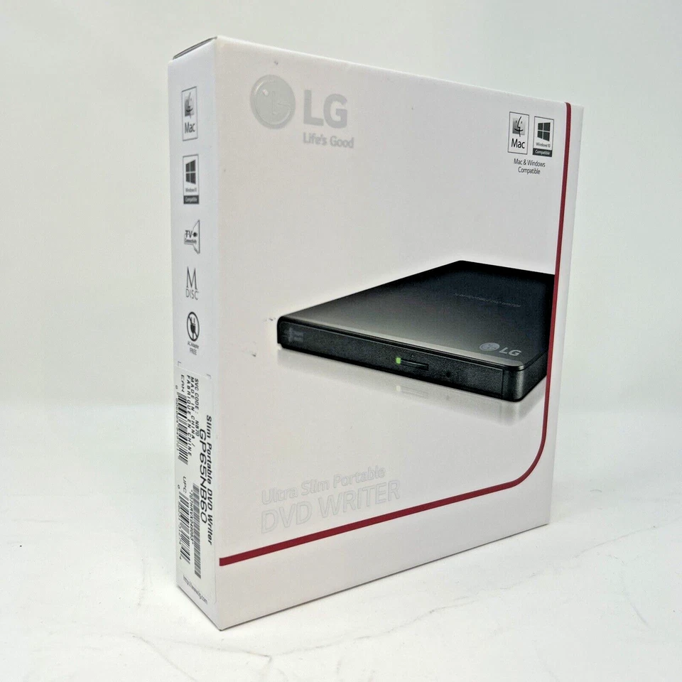 LG 8X USB 2.0 Super Multi Ultra Slim Portable DVD Writer - GP65NB60