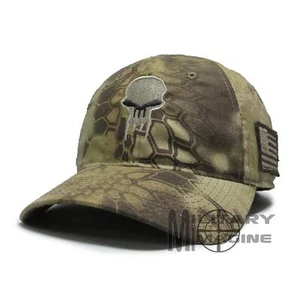Skull Beige Black Hat Cap Military US Flag patch Highlander Kryptek Camo - Picture 1 of 5