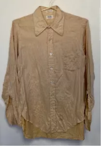 Camicia uomo Excello discoteca vintage anni 70, beige, 15 1/2i - Foto 1 di 10