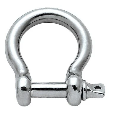 PONTTOR 4 x Schäkel geschweift aus Edelstahl A4 Drahtseil Rankhilfe Befestigung Boot