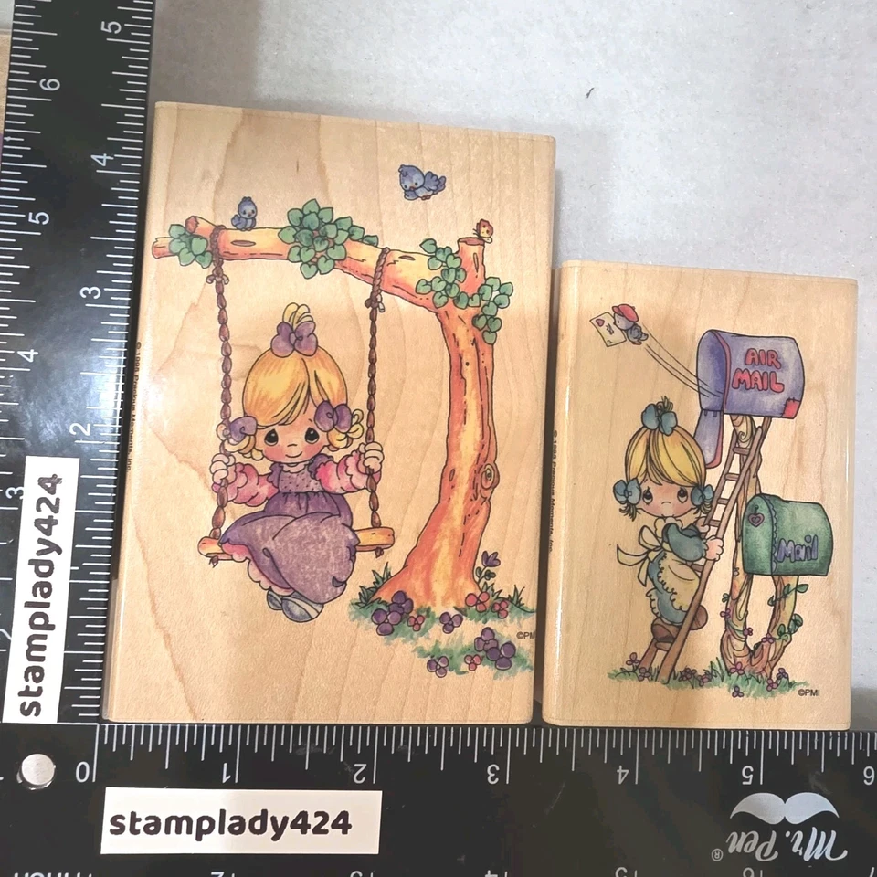 Lote De Colección Precious Moments Correo Aéreo UM 001 Pensamientos Más Cálidos UP001 Sello de Goma Foto 1 de 4