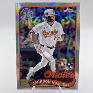 Jackson Holliday 2024 Topps Chrome Actualización Novato 35 Aniv. Orioles refractores - Imagen 1 de 4