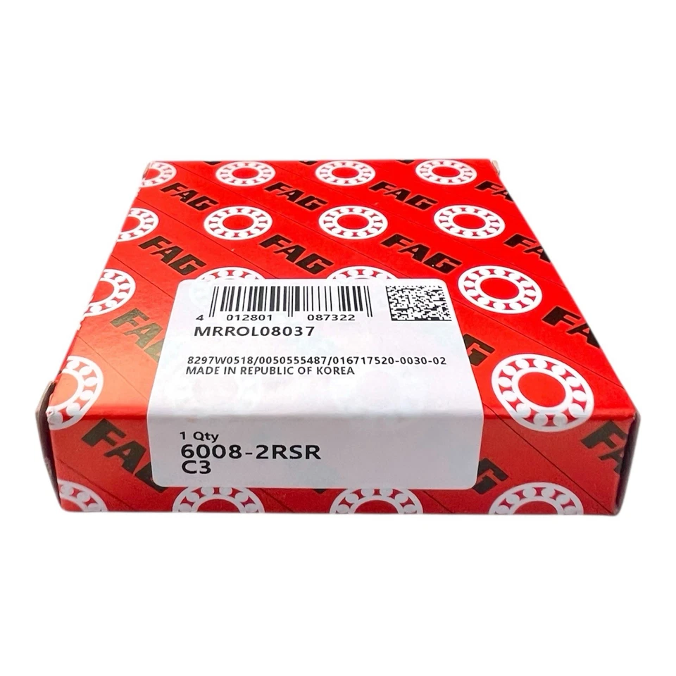 1x FAG 6008-2RSR-C3 Rillenkugellager 40x68x15 mm 6008 2RSH 2RS1 C3 Kugellager