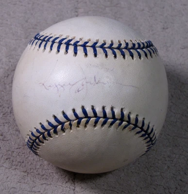 Signed Reggie Jackson Baseball Auto on Official NY Yankees Joe Dimaggio AL Ball - Image 1 of 2