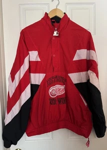 Vintage Starter Detroit Red Wings Herren L rot schwarz NHL Hockey 90s Pullover Jacke - Bild 1 von 11