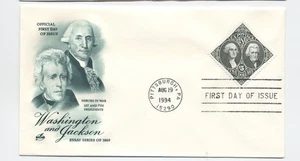 1994 $5 defnitive FDC washington & jackson #2592 artcraft cachet [y10539] - Picture 1 of 3