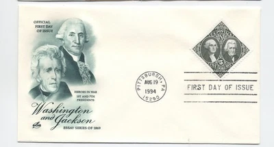 1994 $5 defnitive FDC washington & jackson #2592 artcraft cachet [y10539] - Image 1 of 3