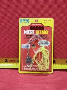 Embalaje vintage 1/8 OZ. Señuelo de pesca Strike King Mini King Spinnerbait nuevo de stock original - Imagen 1 de 11