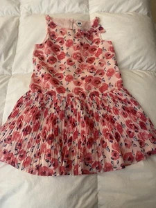 NEW JANIE AND JACK GIRLS LINED DRESS SZ 5 PINK & BLUE FLORAL WITH BOW ACCENT - Picture 1 of 7