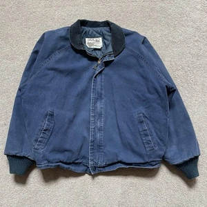 Vintage Walls Work Wear Hooded Jacket Mens XL Faded Navy Canvas Carhartt Detroit - Picture 1 of 6