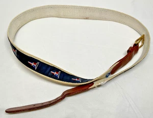 Cintura uomo tela nautica Preston 40 blu navy con bandiere *ben indossata* - Foto 1 di 10