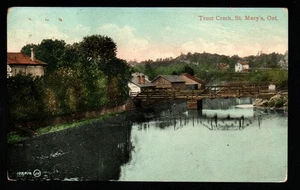 VINTAGE TROUT CREEK, ST. MARY'S, ONTARIO, KANADA-VALENTINE & SONS PUB. POSTKARTE - Bild 1 von 2