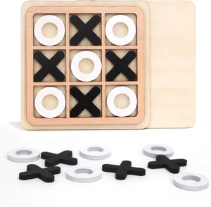 Juego Noughts and Cruces de Madera,Juego Tic Tac Toe,Juegos de Mesa para Familias - Imagen 1 de 10